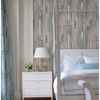 Picture of Barn Board Grey Thin Plank Wallpaper 
