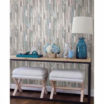 Show details for Barn Board Grey Thin Plank Wallpaper
