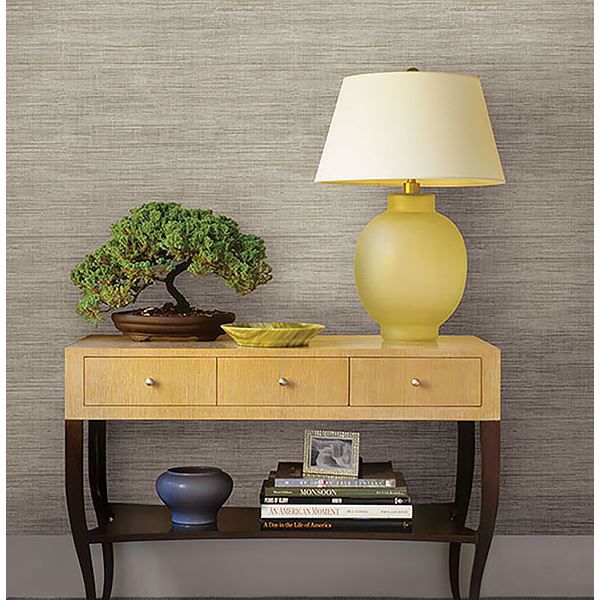 Picture of Woven Beige Faux Grasscloth Wallpaper 