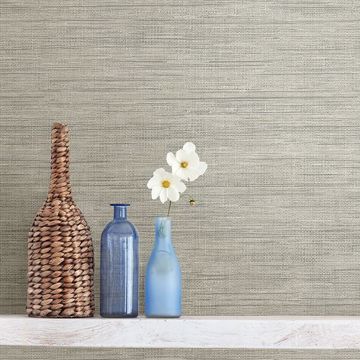 Show details for Island Grey Faux Grasscloth Wallpaper