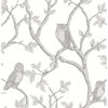 Enchanted Forest Grey Owl &amp; Tree Wallpaper