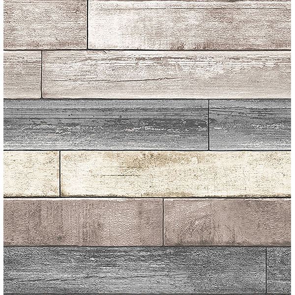 Nu1690 Reclaimed Wood Plank Natural Peel And Stick Wallpaper By Nuwallpaper