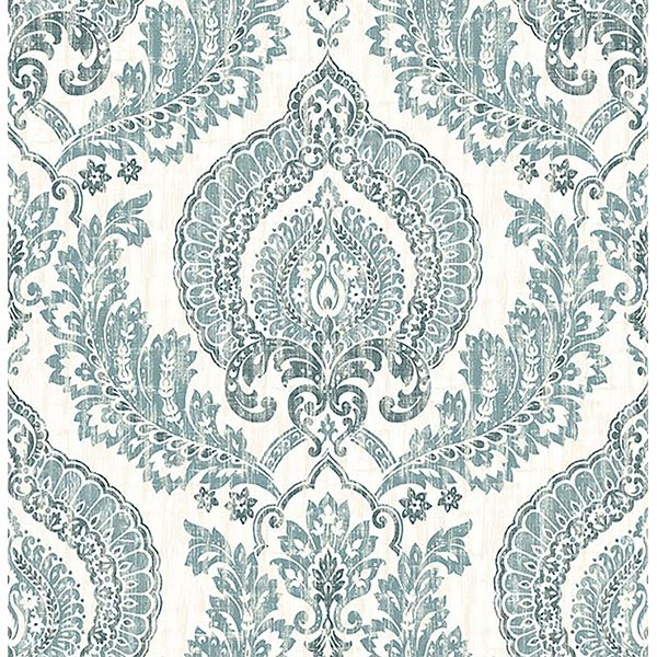 Picture of Kensington Damask Blue Peel And Stick Wallpaper
