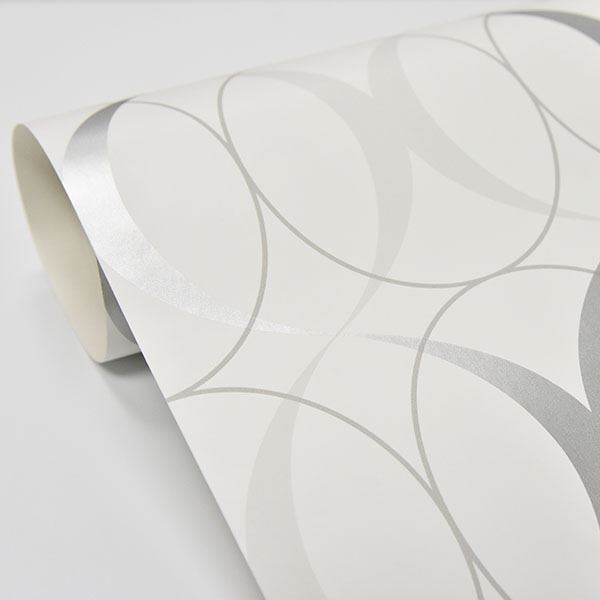 NU1704 - Circulate Light Silver Peel and Stick Wallpaper - by NuWallpaper