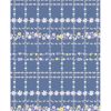 Picture of Belina Blue Flower Check Wallpaper 