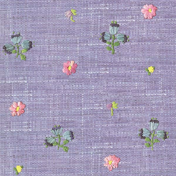 Picture of Gerda Pink Hand Embroidered Raffia Look Wallpaper