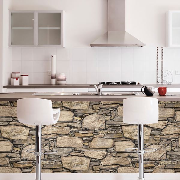 NU2065 - Hadrian Stone Wall Peel and Stick Wallpaper - by NuWallpaper