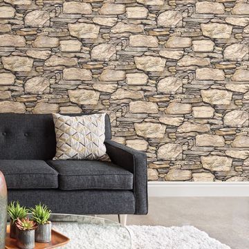 Show details for Hadrian Stone Wall Peel And Stick Wallpaper