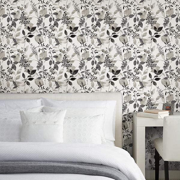 2716-23866 - Gossamer Black Botanical Wallpaper - by A - Street Prints