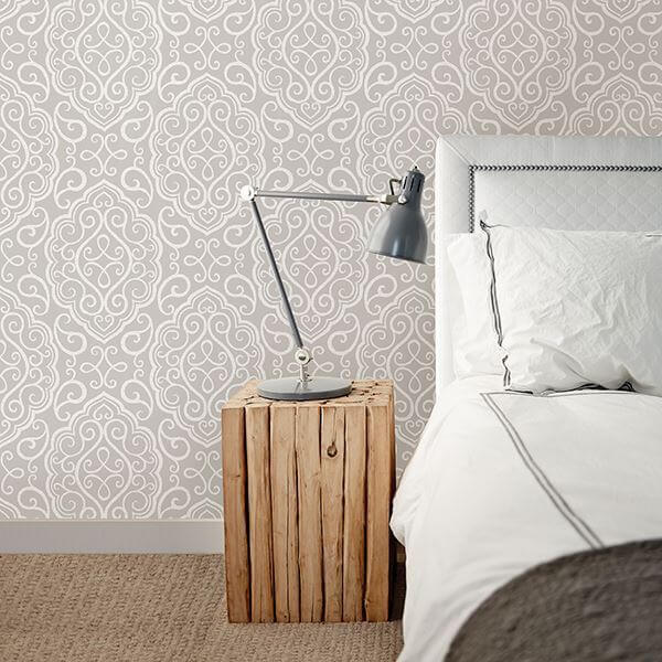 271623816 Heavenly Taupe Damask Wallpaper by A Street Prints
