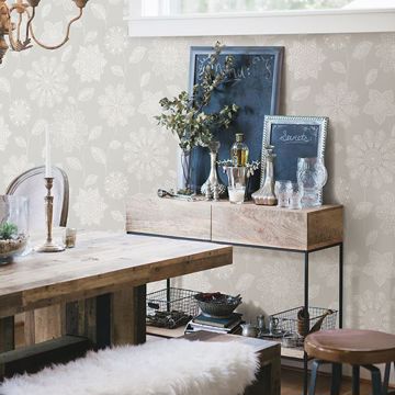 Show details for Panache Taupe Floral Wallpaper