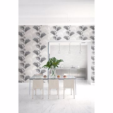 Show details for Away On Holiday Black Palm Wallpaper