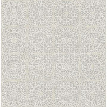 Picture of Twist Grey Medallion Wallpaper