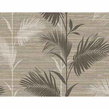 Picture of Away On Holiday Brown Palm Wallpaper