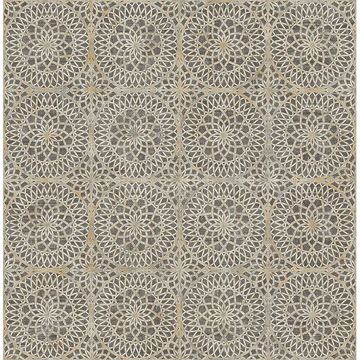 Picture of Twist Brown Medallion Wallpaper