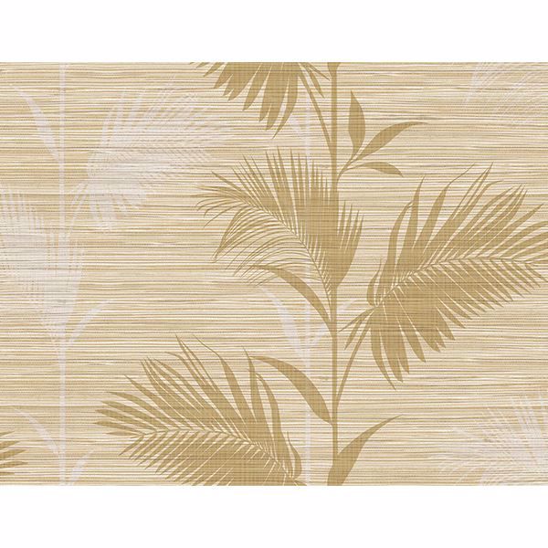 Picture of Away On Holiday Beige Palm Wallpaper