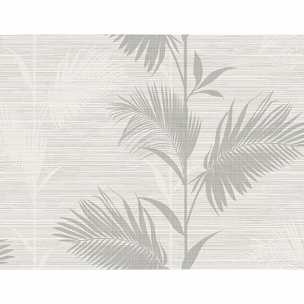 Picture of Away On Holiday Grey Palm Wallpaper