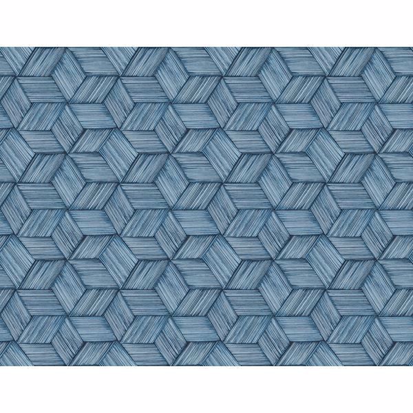 Picture of Intertwined Blue Geometric Wallpaper 