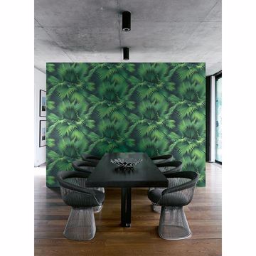 Show details for Endless Summer Dark Green Palm Wallpaper