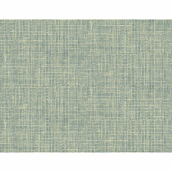 Picture of Woven Summer Green Grid Wallpaper 