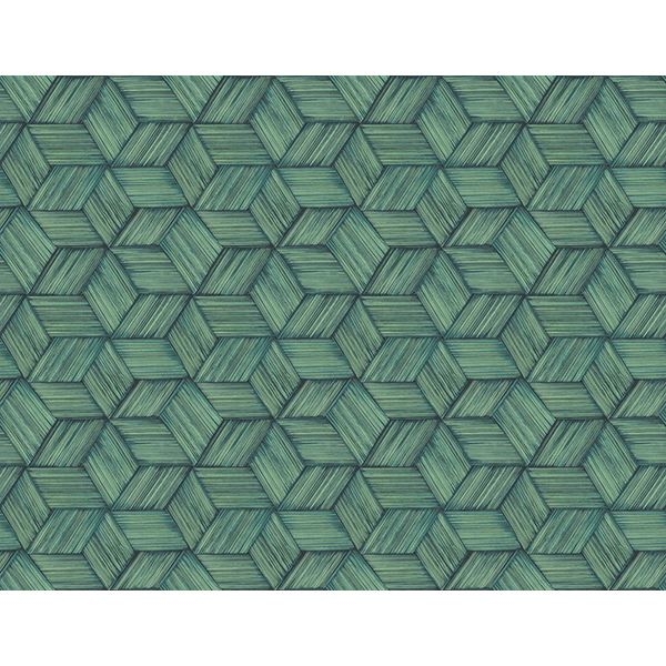 Picture of Intertwined Dark Green Geometric Wallpaper 