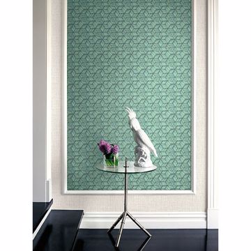 Show details for Intertwined Dark Green Geometric Wallpaper