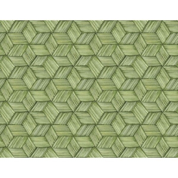 Picture of Intertwined Green Geometric Wallpaper 