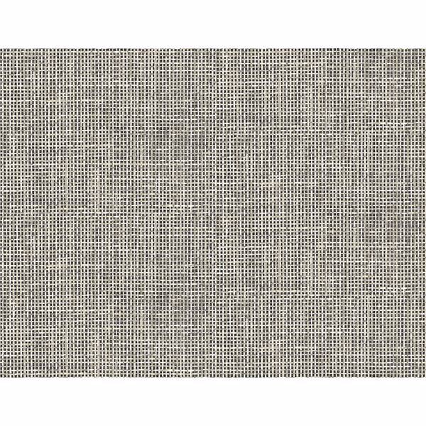 Picture of Woven Summer Charcoal Grid Wallpaper 