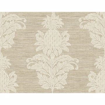 Picture of Pineapple Grove Brown Damask Wallpaper 