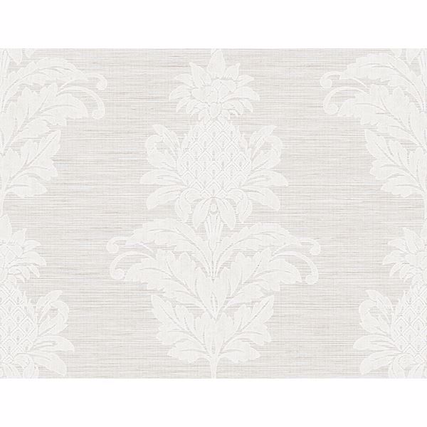 Picture of Pineapple Grove Grey Damask Wallpaper 
