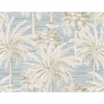 Picture of Dream Of Palm Trees Blue Texture Wallpaper