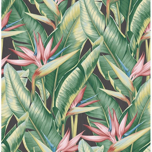 Picture of Arcadia Pink Banana Leaf Wallpaper 