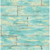Picture of Shipwreck Aquamarine Wood Wallpaper