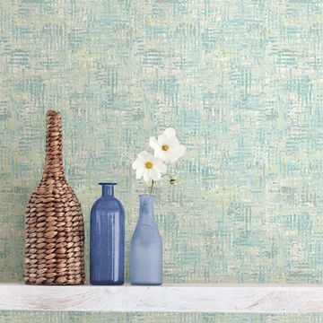 Show details for Avalon Turquoise Weave Wallpaper