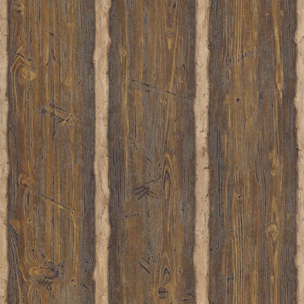 Picture of Log Cabin Brown Wood Paneling Wallpaper 