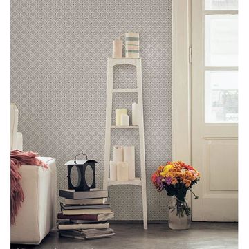 Show details for Kinetic Grey Geometric Floral Wallpaper