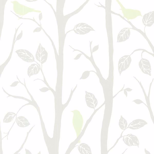 Picture of Corwin Light Green Bird Branches Wallpaper