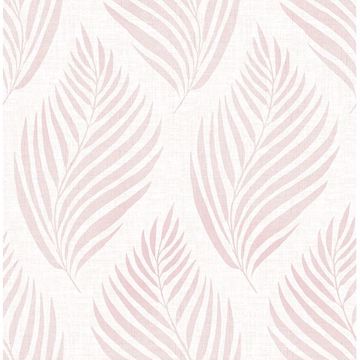 Picture of Patrice Pink Linen Leaf Wallpaper