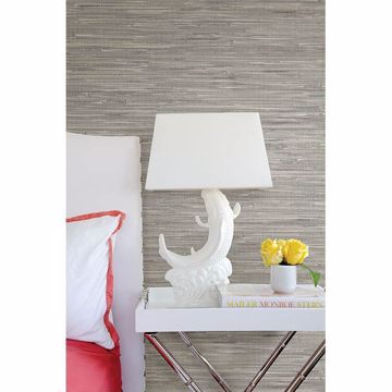 Show details for Natalie Grey Faux Grasscloth Wallpaper