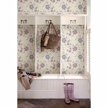 Show details for Chloe Purple Floral Wallpaper