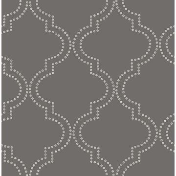 Picture of Tetra Charcoal Quatrefoil Wallpaper 