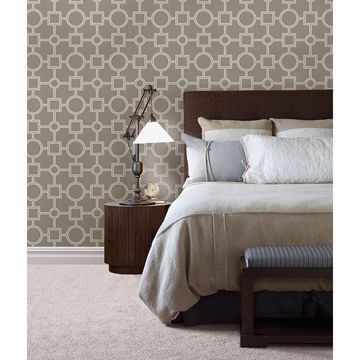 Show details for Matrix Taupe Geometric Wallpaper