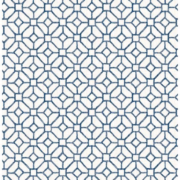 2704-22238 - Gigi Navy Geometric Wallpaper - by Brewster