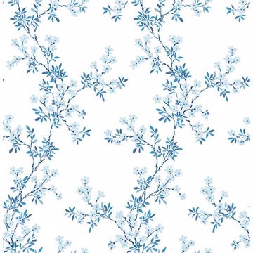 Picture of Claire Blue Floral Trail Wallpaper