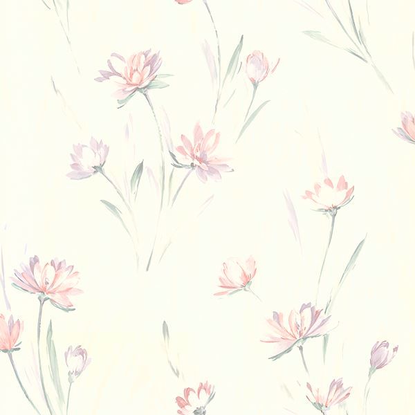 Picture of Gloria Peach Floral Wallpaper 