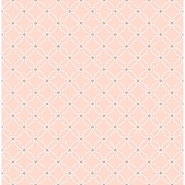 Picture of Kinetic Salmon Geometric Floral Wallpaper