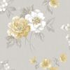 Picture of Keighley Grey Floral Wallpaper 