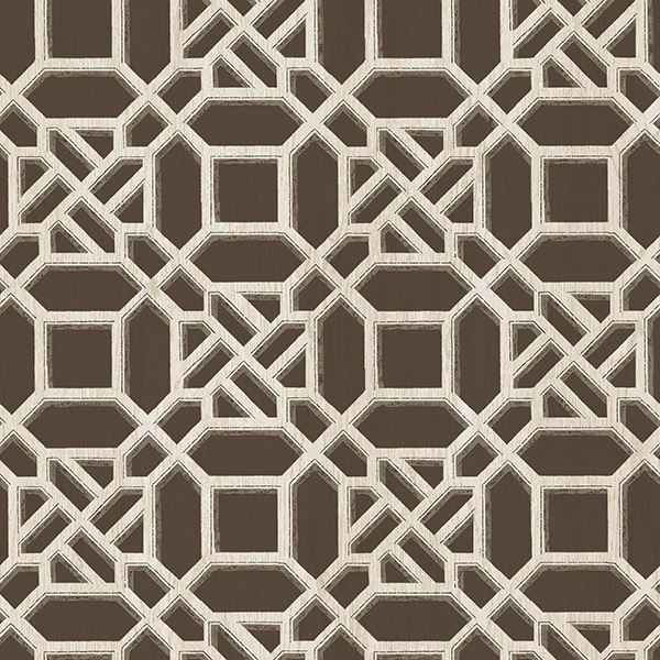 Picture of Adlington Brown Geometric Wallpaper