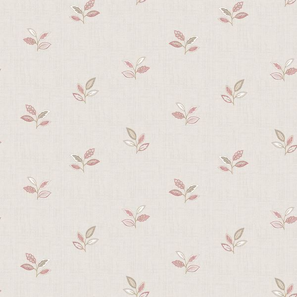 Picture of Leigh Pink Leaf Wallpaper 