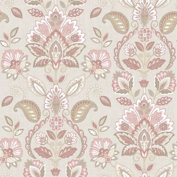 Picture of Rayleigh Pink Floral Damask Wallpaper 